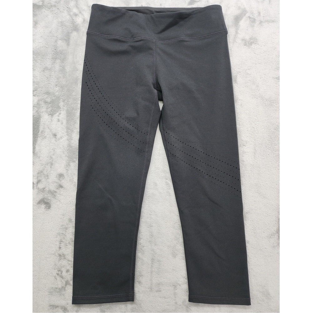 Fabletics Leggings Womens S Black Laser‎ Cut Perforated Crop Capri Yoga Workout